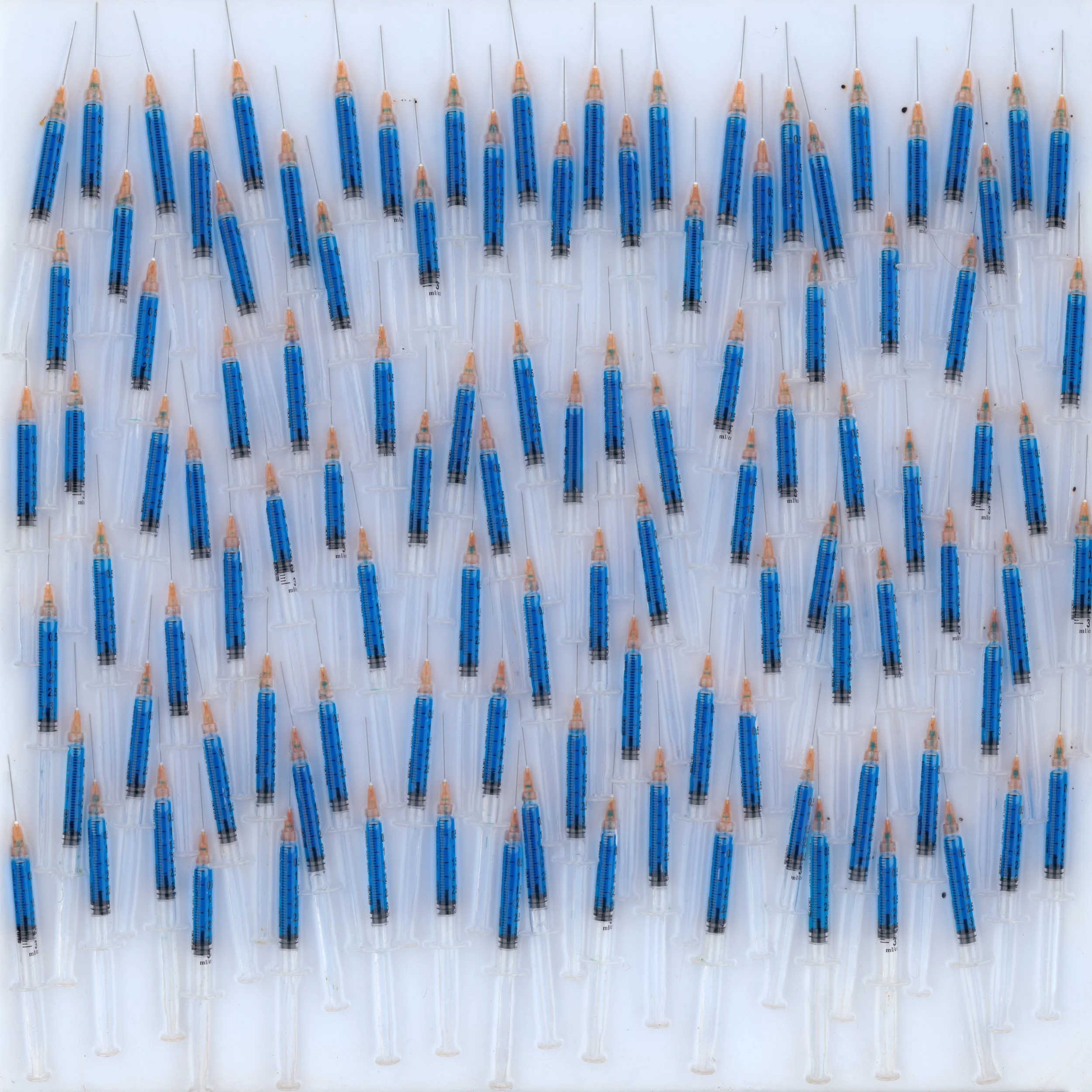 Curacao (2025) 24" x 24" Curacao in syringes in tinted epoxy on ACM