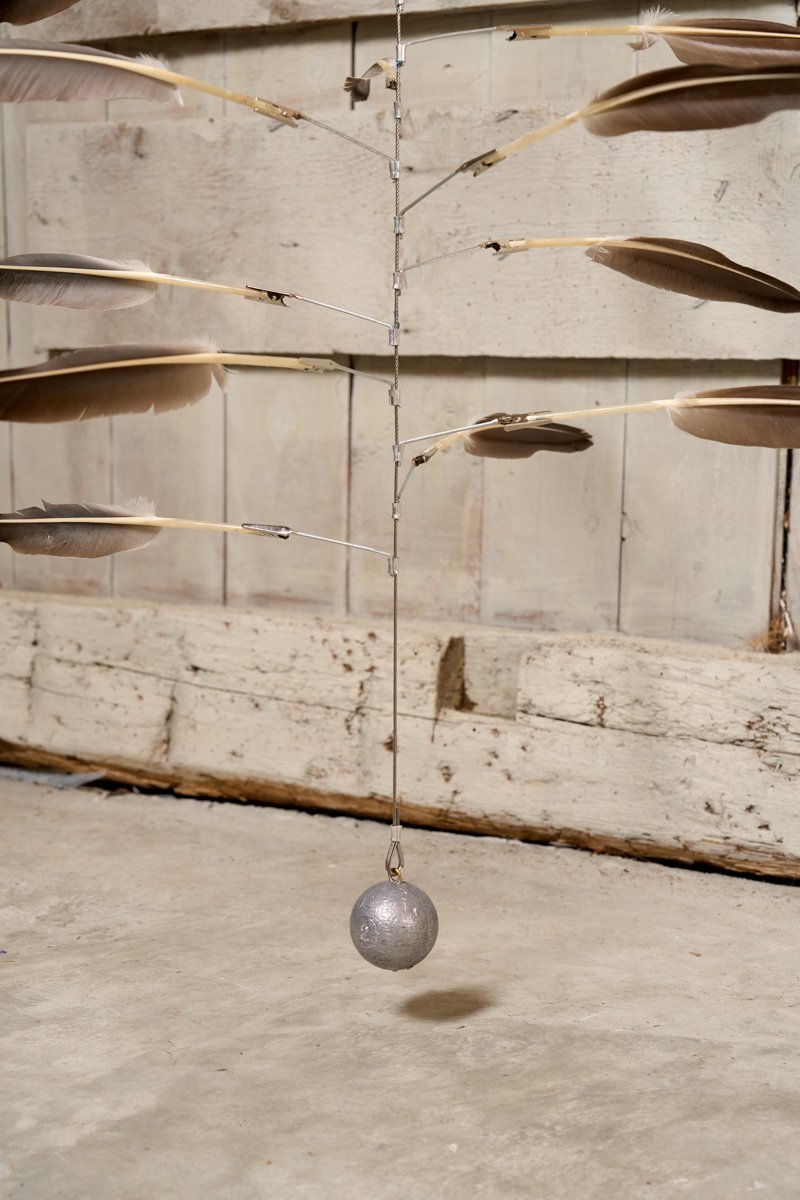 (2025) Feathers, stainless steel wire and lead weights 