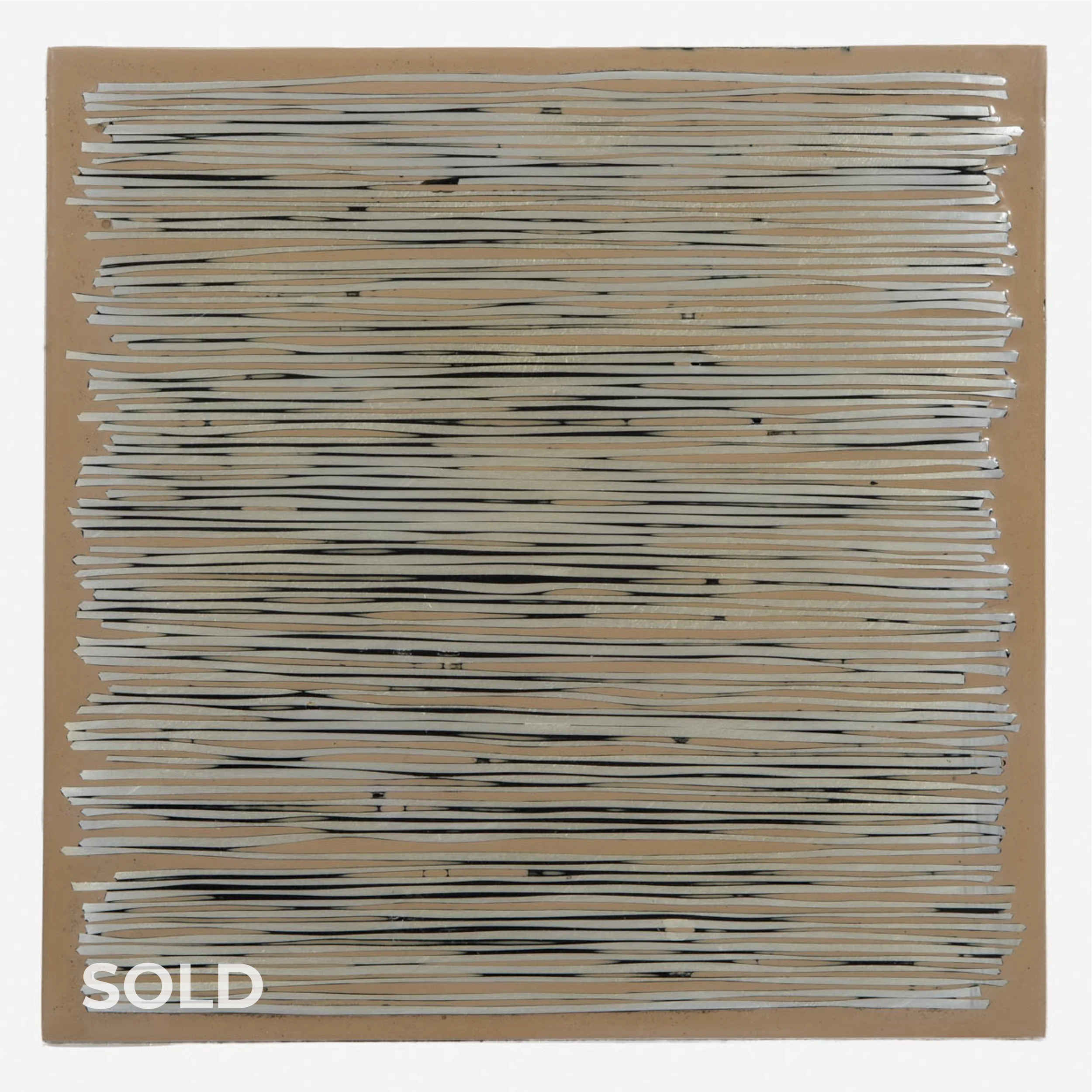 Silver Lines on Black and Brown (2004) 12" x 12"  Tinted epoxy and aluminum wire on aluminum plate