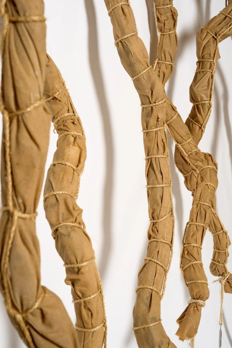 (2026) Mountain Laurel, canvas, jute rope and lead weights