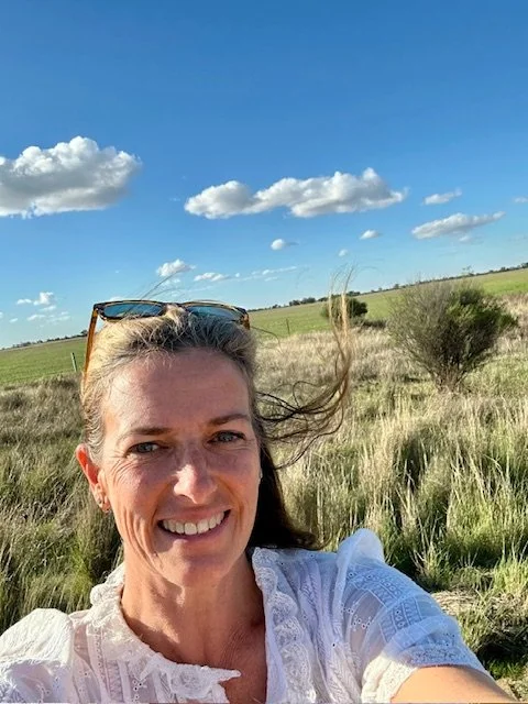 Sarah Everett, founder and play therapist at Flourish Within, outdoors in Swan Hill