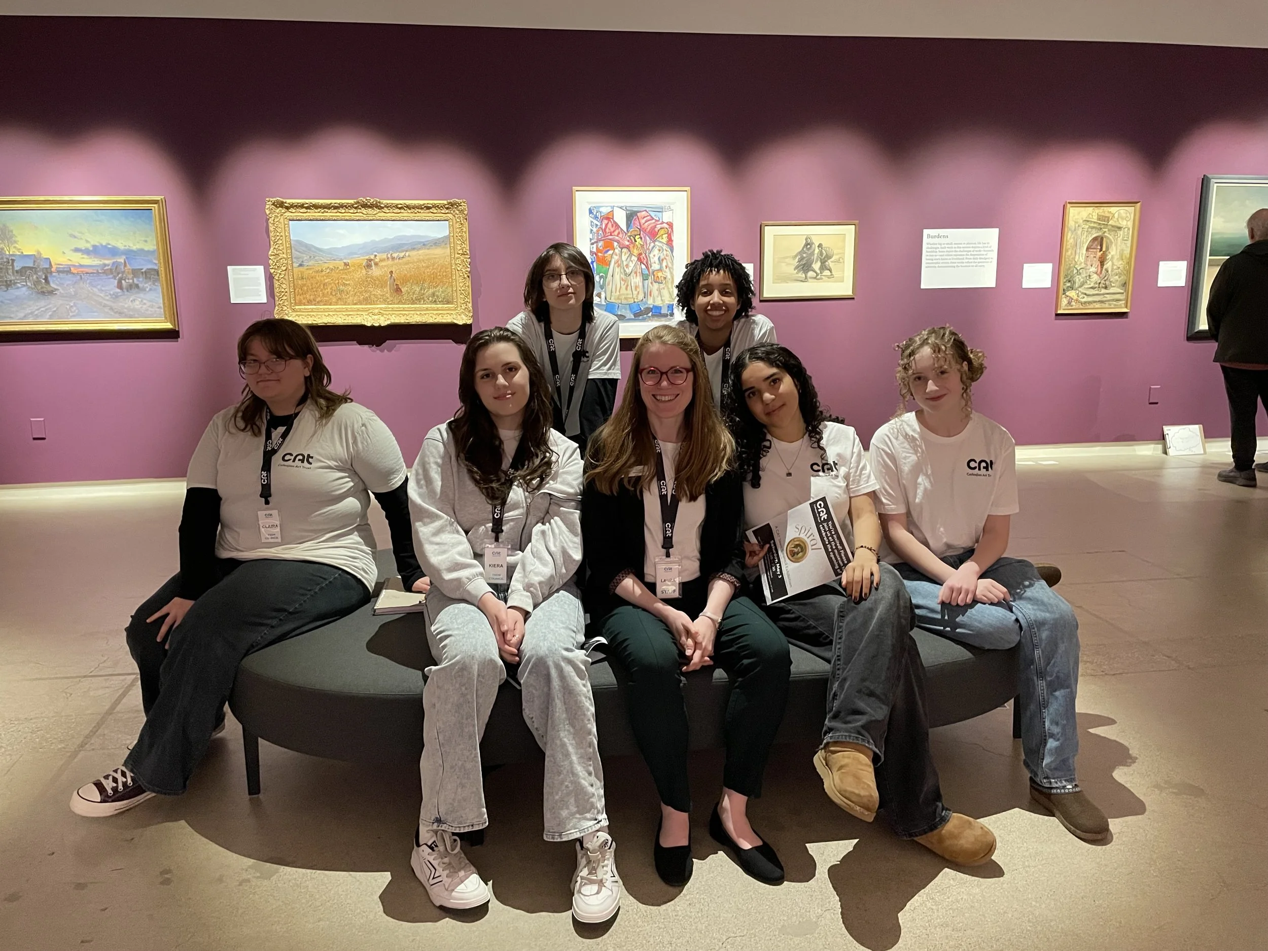 The 2024 Teen Council members posing in the museum gallery.