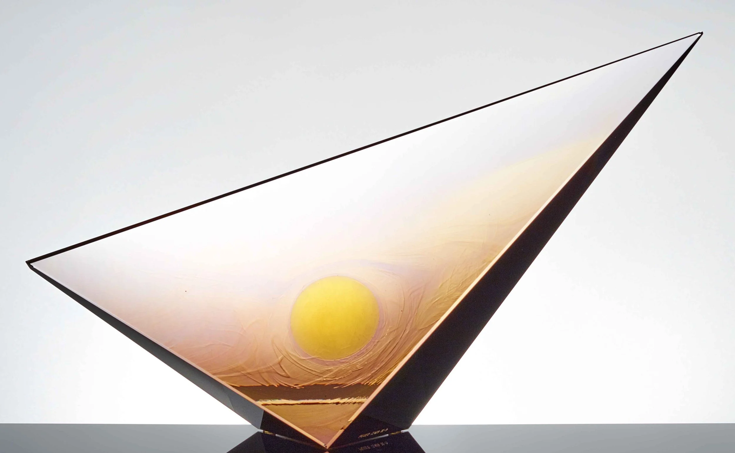 Mark Peiser (American, born 1938).  Inner Spaces , 1988. Cast, cut, and polished glass. 7 5/8 × 14 1/4 × 3 5/8 inches. Cafesjian Art Trust Museum, 2022.1459.1 © Mark Peiser