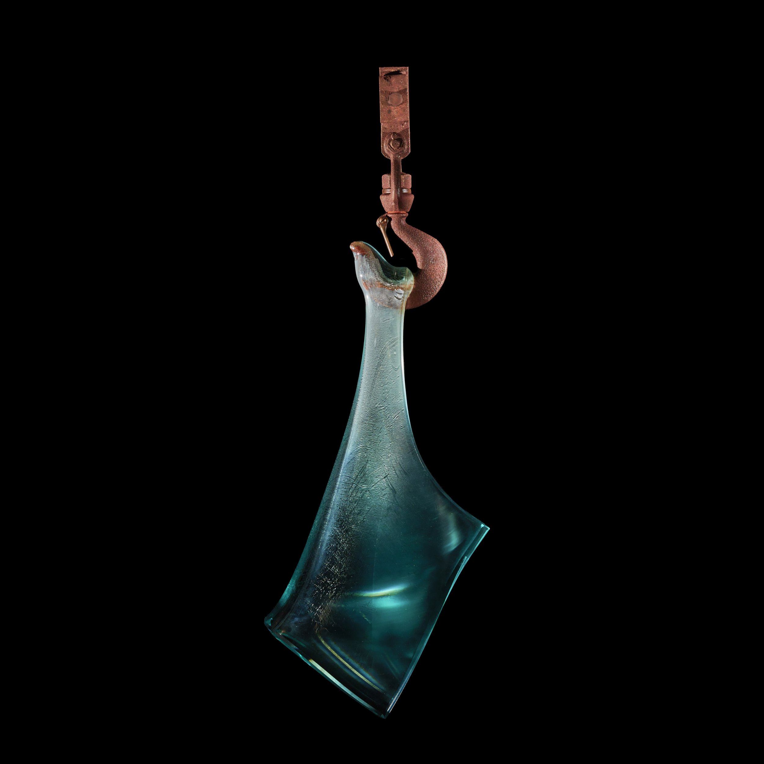 Mary Shaffer (American, born 1947).  Memory , 1994. Slumped glass, and metal. 28 1/4 × 4 1/8 × 7 inches. Cafesjian Art Trust, 2022.1494.1. 