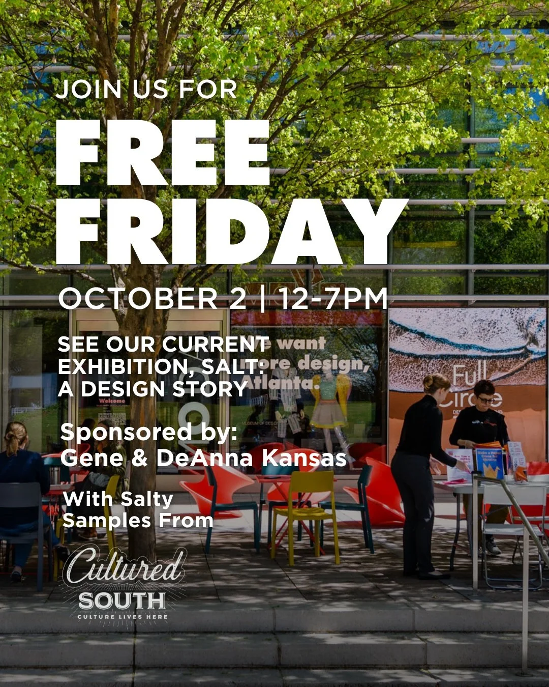 Join us tomorrow for FREE FRIDAY at @modatl, where the exhibition is all about salt. Yes, salt. You won't believe how much this lil mineral made of sodium and chlorine has to do with design. All that plus free salty snacks from @culturedsouth. 12&nda