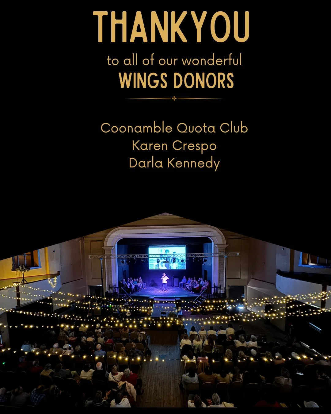 THANKYOU //
Here is a list of some more Wings donors to celebrate with!

Your generous donations are incredibly appreciated and truly heartwarming. Thanks to your support, we are one step closer to restoring our beloved Plaza Theatre!

🧡 As a token 