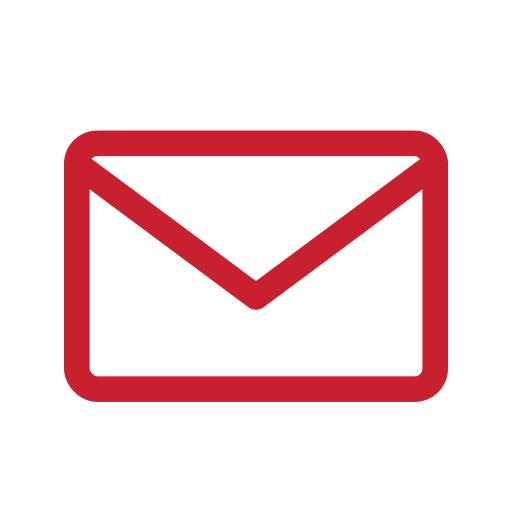 A red envelope icon on a black background.