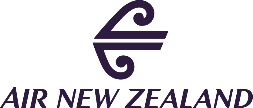 Logo of Air New Zealand with a stylized black fern symbol above the company name.