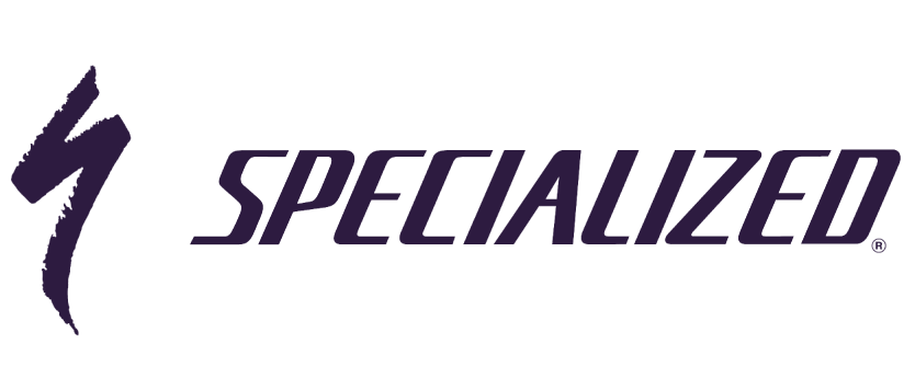 Specialized logo featuring a stylized 'S' in purple and the word 'SPECIALIZED' in purple text.