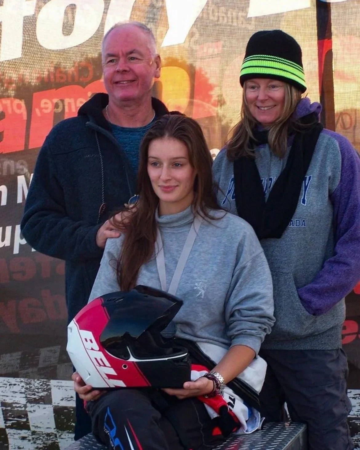 Goodwood Kartways, Canada | Amanda on the podium backed by her parents