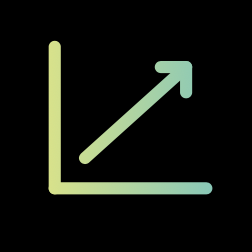 A line graph with an upward trend, showing growth or increase.