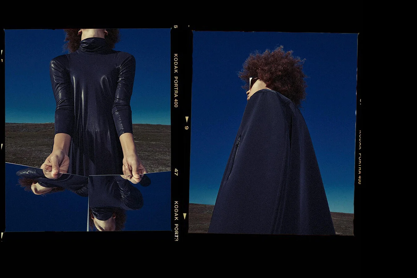 Left: MM6 Maison Margiela dress via KOT-J store, Tala Made bag and socks, Karl Lagerfeld slides via The Iconic, Carrera sunglasses // Right: COS jacket