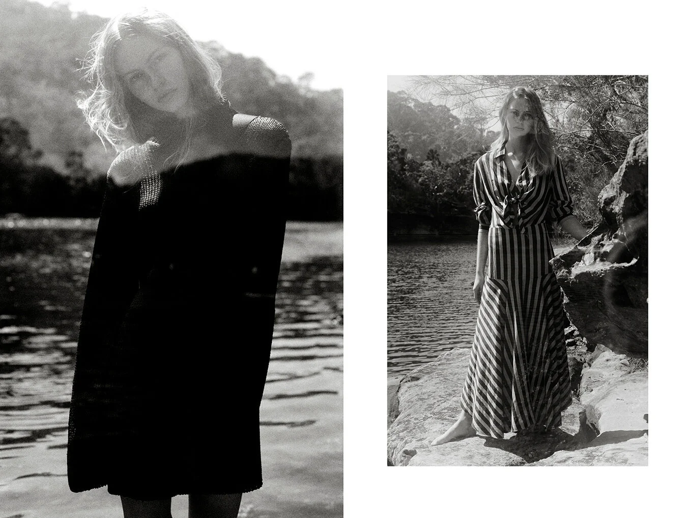 Left: Cos jumper dress, Cos bag// Right: Sandro Dress