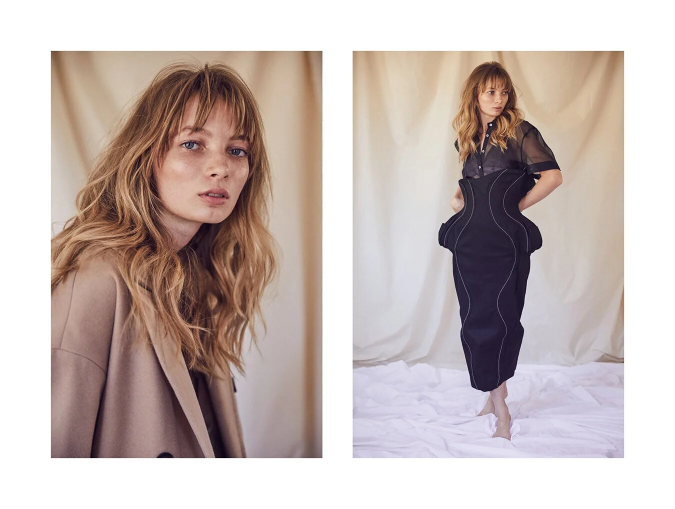 Left: Jacket and Bracelet Beyond Retro, Bralette &amp; Other Stories, Pants Anna Quan // Right: Skirt Manning Cartel, Skirt Zinnia, Bralette Lonely