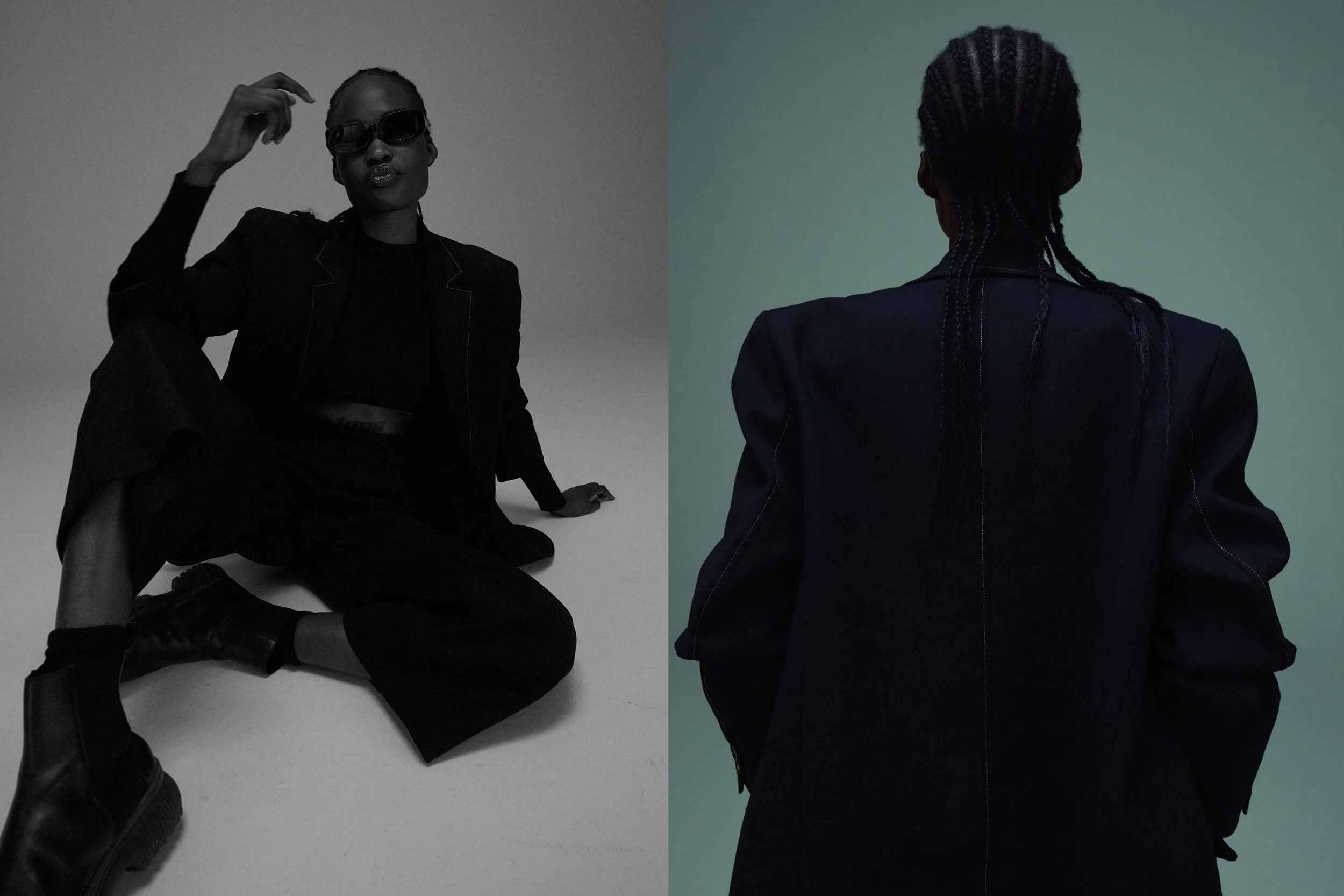 Sir the label top, jacket and pants, Cos boots, Local Supply eyewear