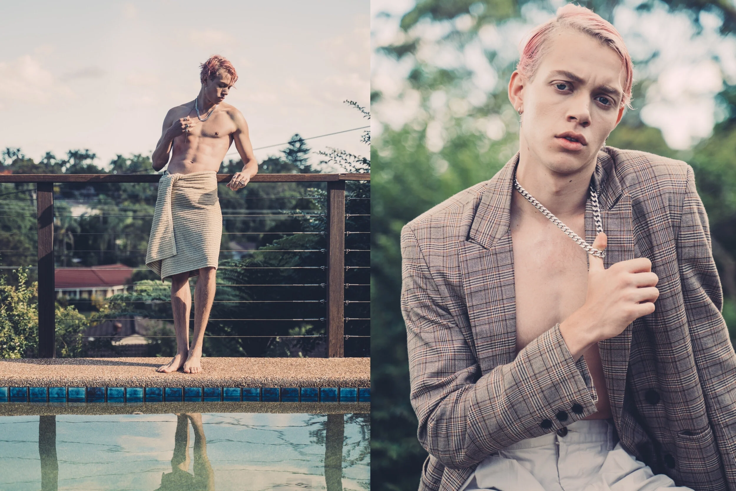 Blazer vintage London, shorts Aere