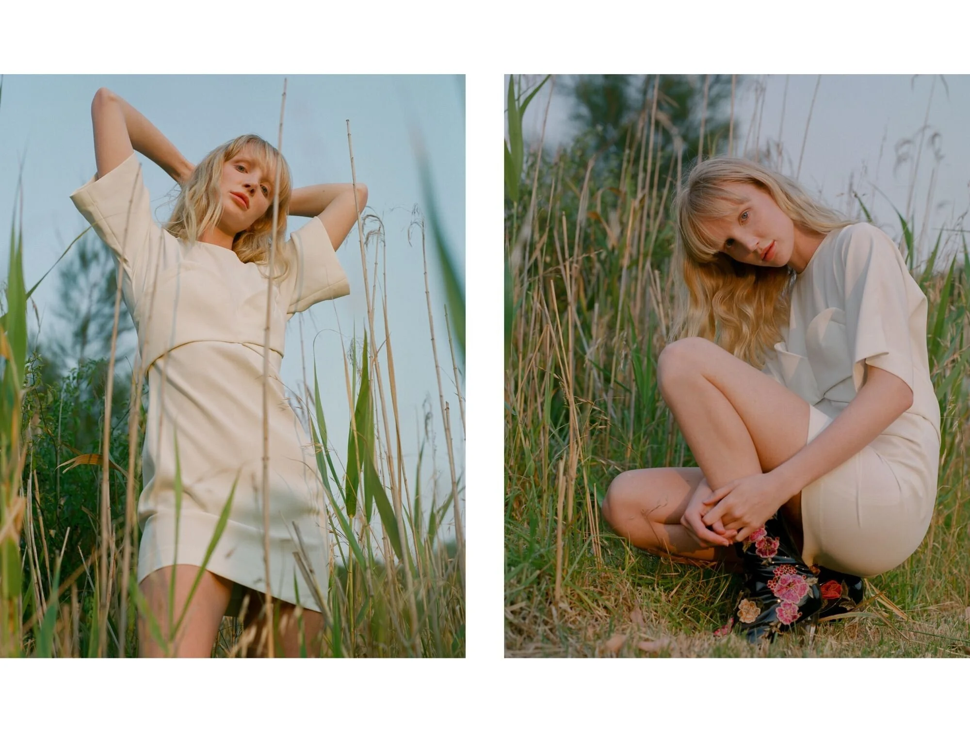 Zhon wears Iro Paris dress order of style, Casea boots @caseathelabel