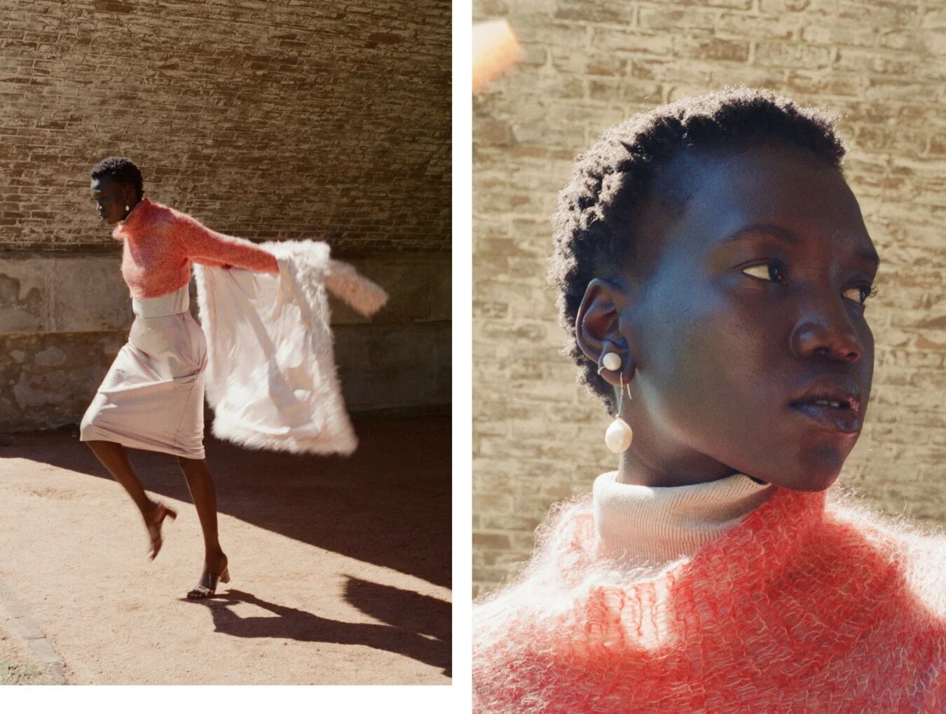 Jacket Unreal Fur, Skirt T by Alexander Wang, Shoes Maryam Nassir Zadeh