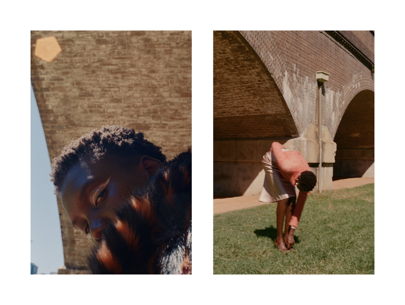 Left: Coat Unreal Fur // Right: Skirt T by Alexander Wang, Shoes Maryam Nassir Zadeh