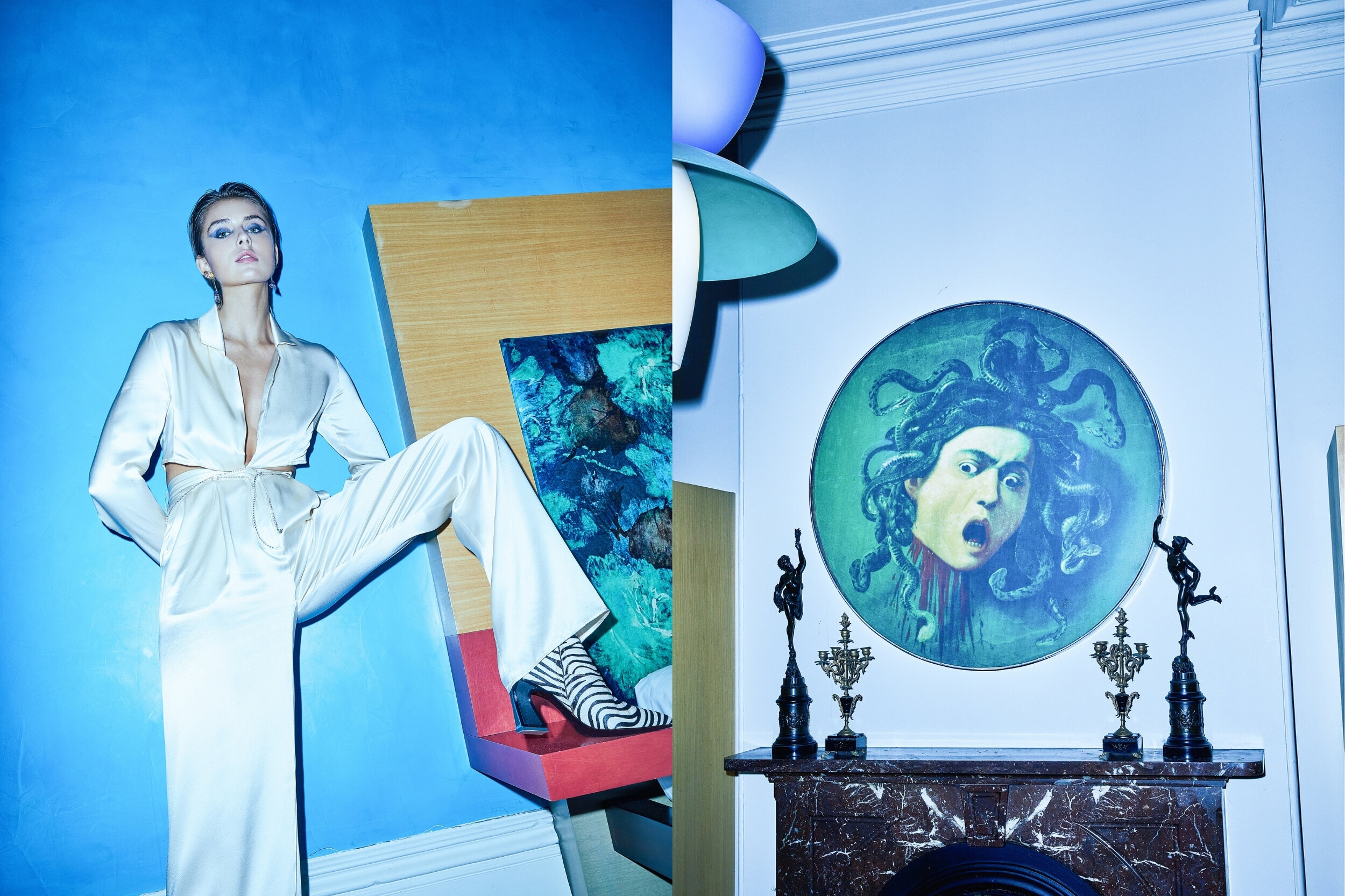 Top &amp; Pants Michael Lo Sordo, Boots Kat Maconie via The Nowhere Nation, Earrings Jean Riley