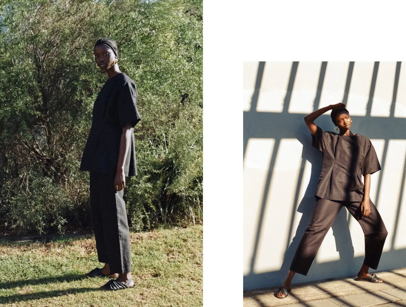 Toteme top and pants, Cos sandals, Stylist’s own headband