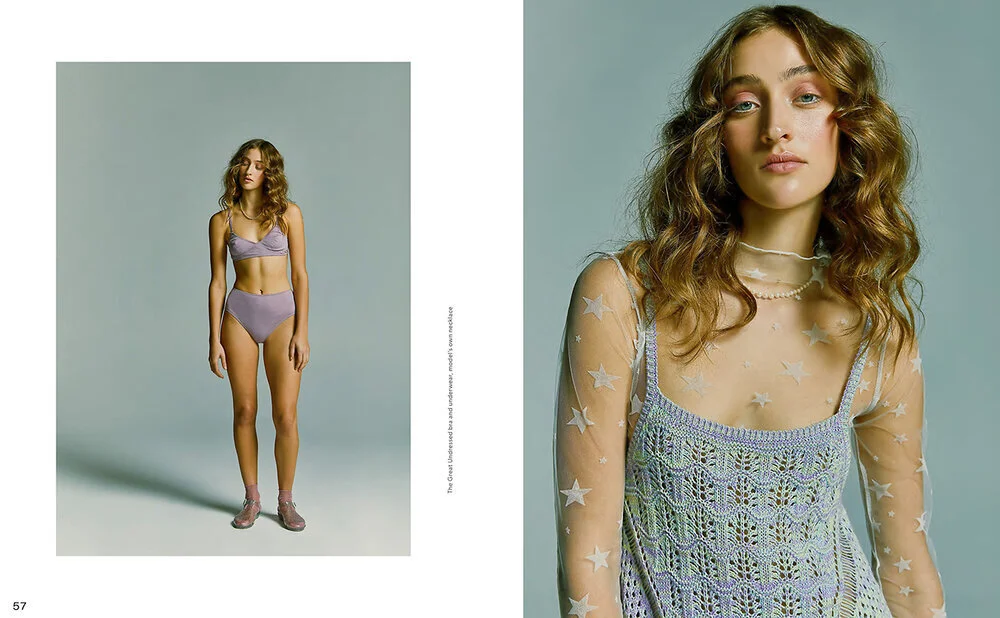 Left: The Great Undressed bra and underwear, model's own necklace // Right: Stylist's own top, dress and accessories, model's own necklace