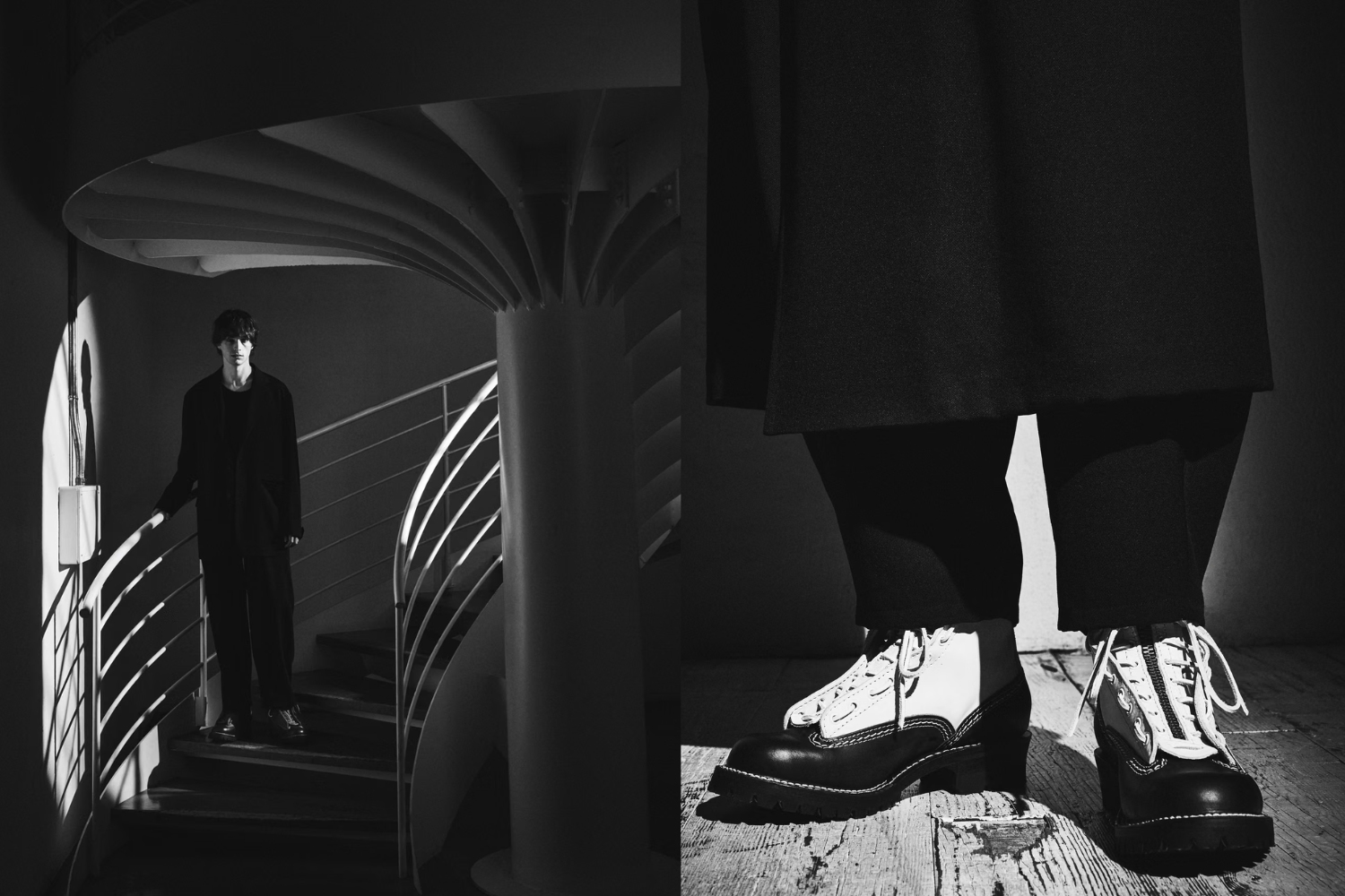 Yohji Puts On His Boots.