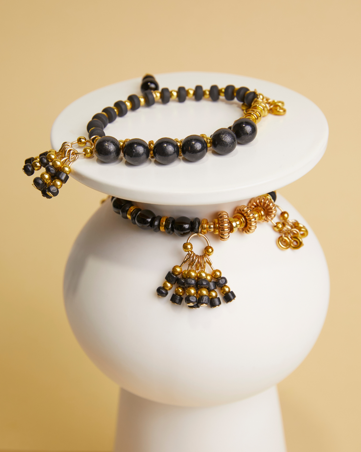 Tesori black and gold handmade bracelets