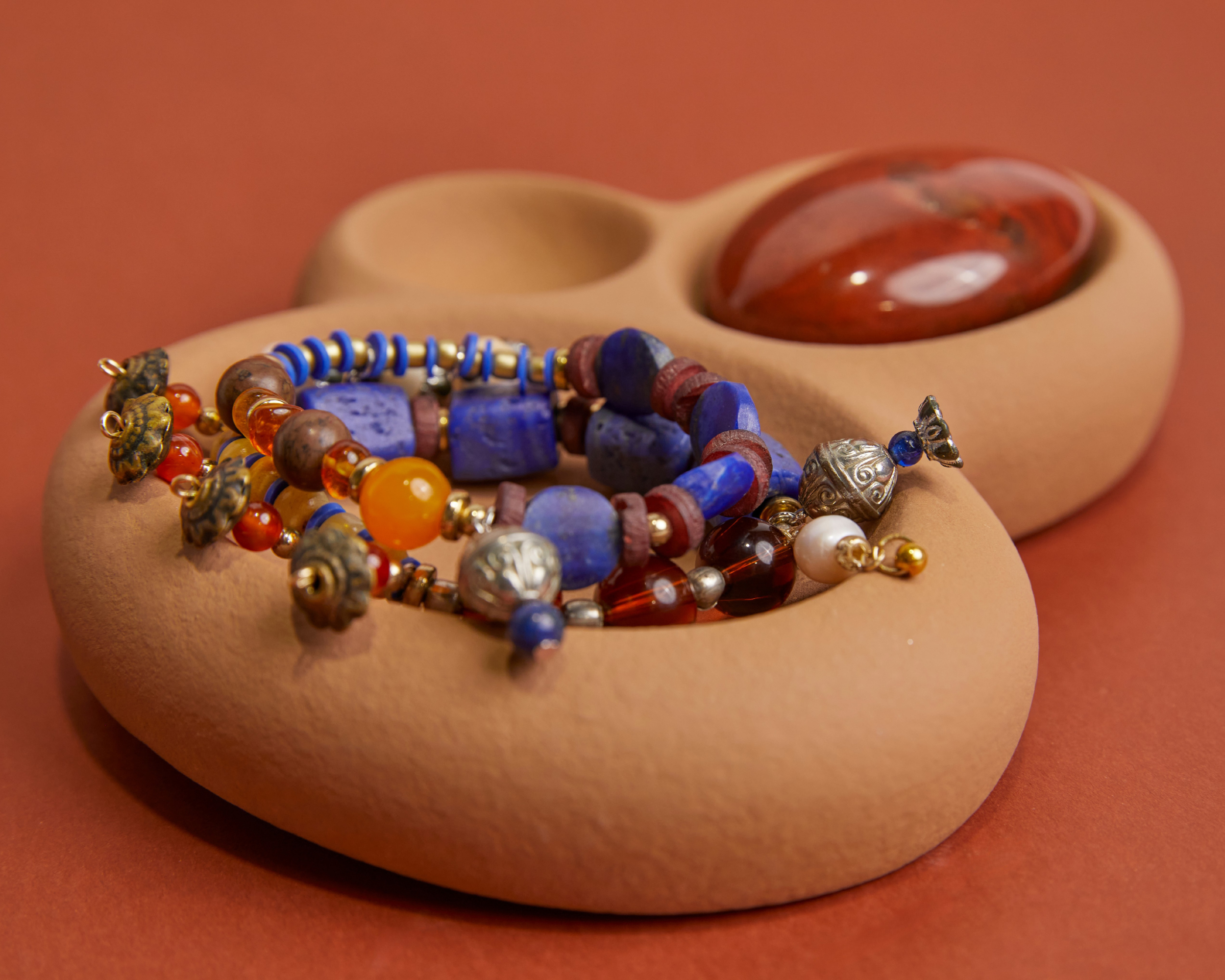Handmade bracelets wth vintage beads by Tesori Studios