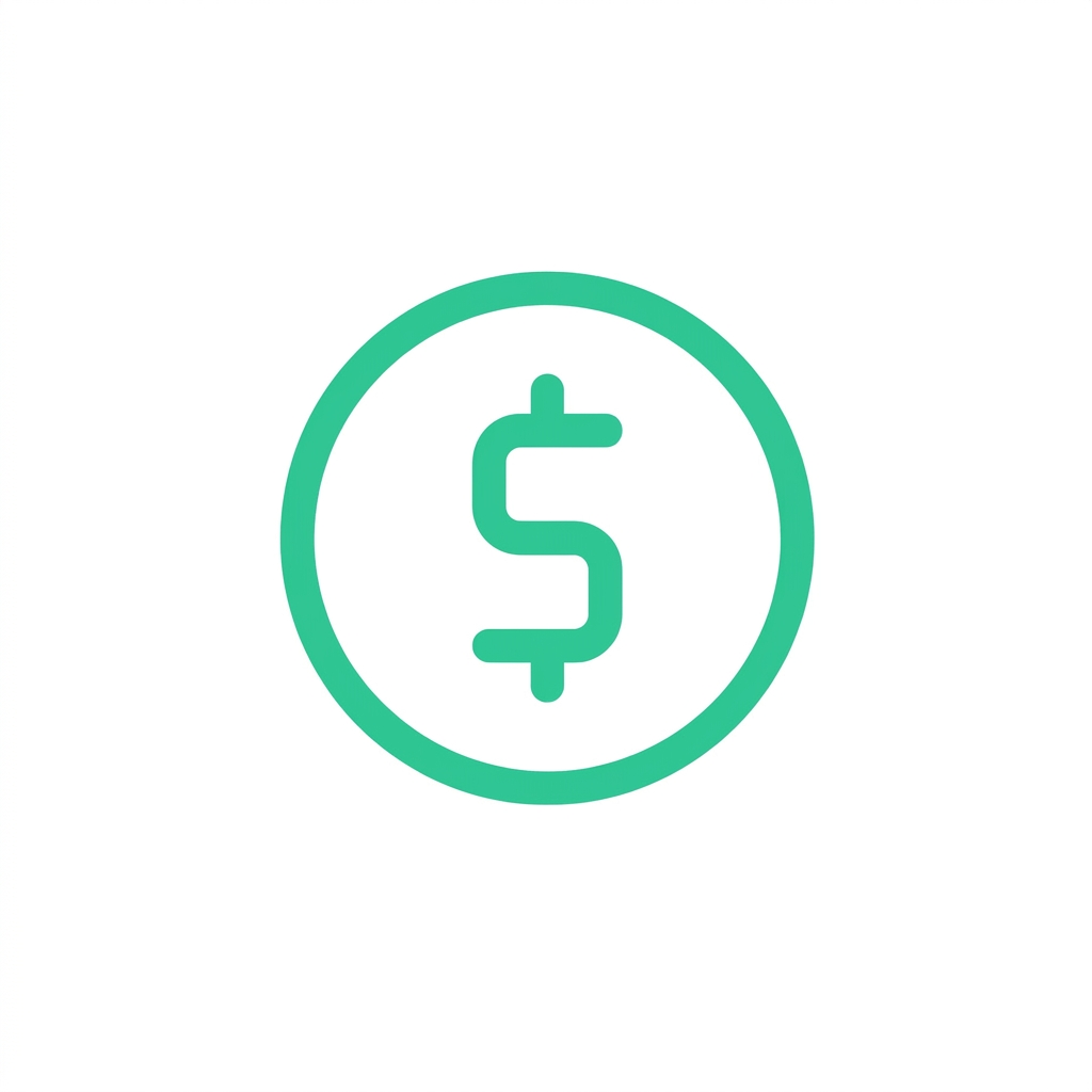 Digital icon of a dollar sign inside a circle.