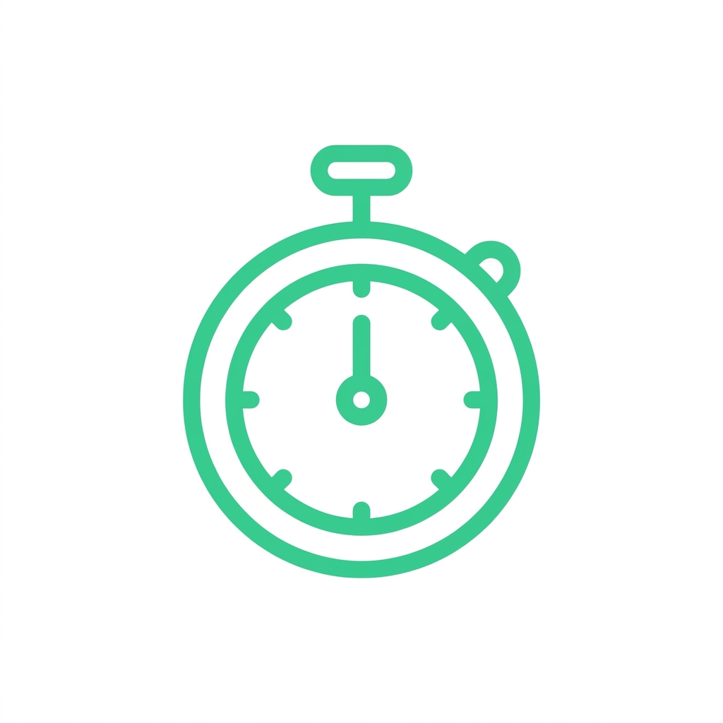 Line drawing of a stopwatch on a white background.