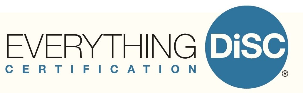 Logo that reads 'Everything DISC Certification' with a large blue circle containing the word 'DISC'.