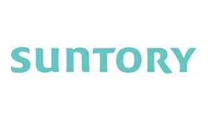 Suntory logo in teal text