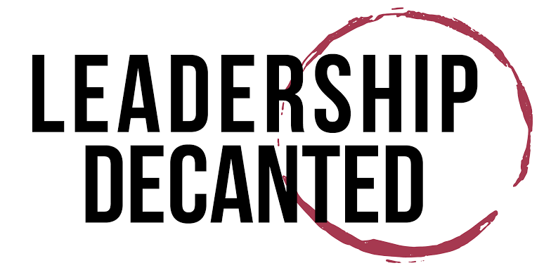 Text that reads 'Leadership Decanted' with a red circular brushstroke around the words.