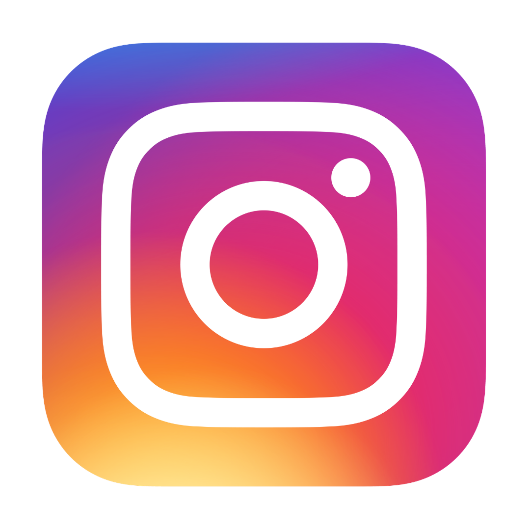 Instagram logo with a white camera icon on a colorful gradient background