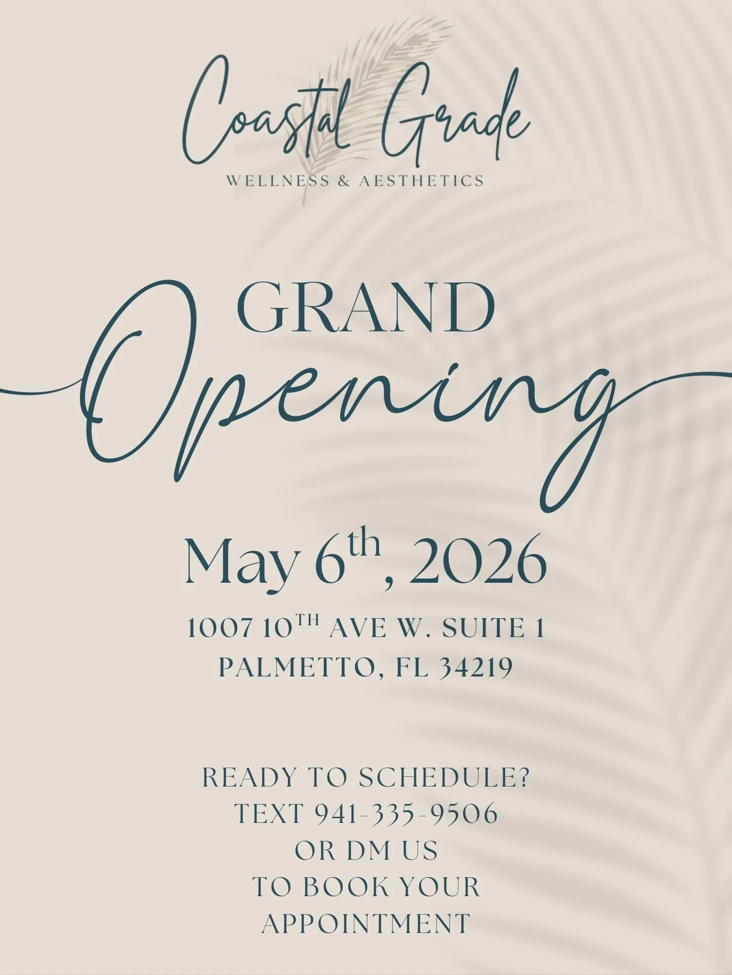 Exciting news! ✨ Coastal Grade Wellness and Aesthetics officially will be open for services starting May 6th! 
After months of planning, dreaming and building something I truly believe in, opening day is just a couple weeks away! 
This space was crea