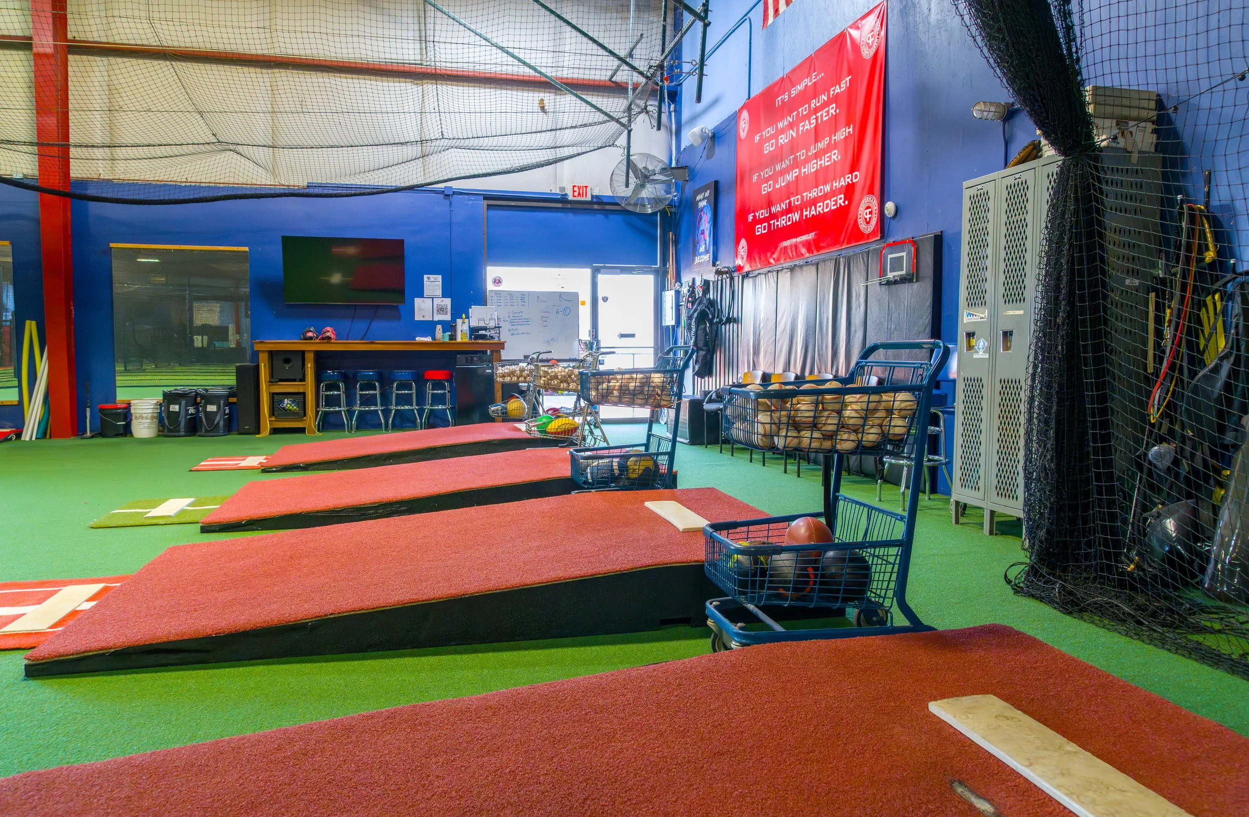 	
Proformance Sports Academy indoor baseball facility bullpen mounds