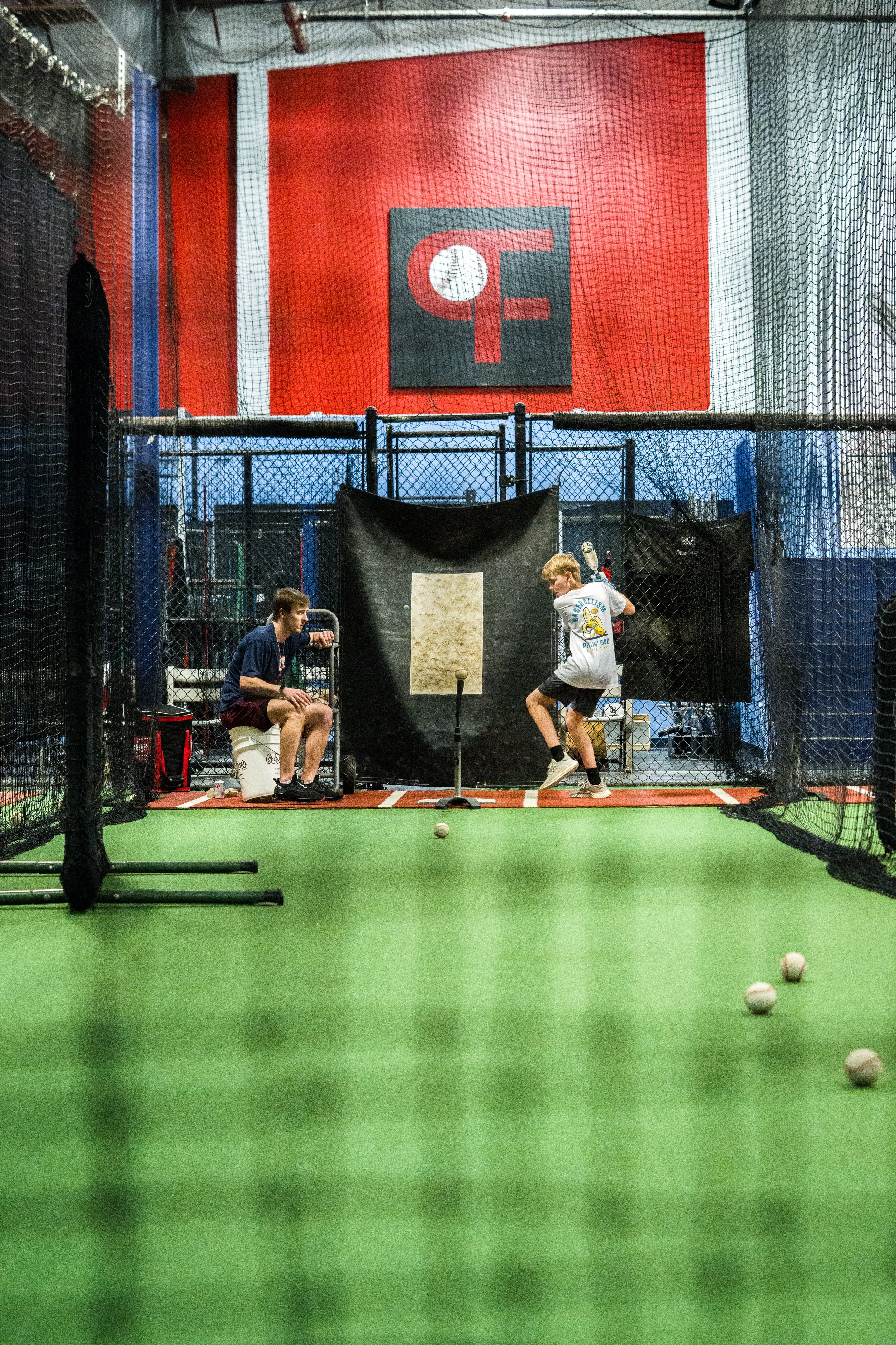 Proformance Sports Academy baseball hitting lesson in progress