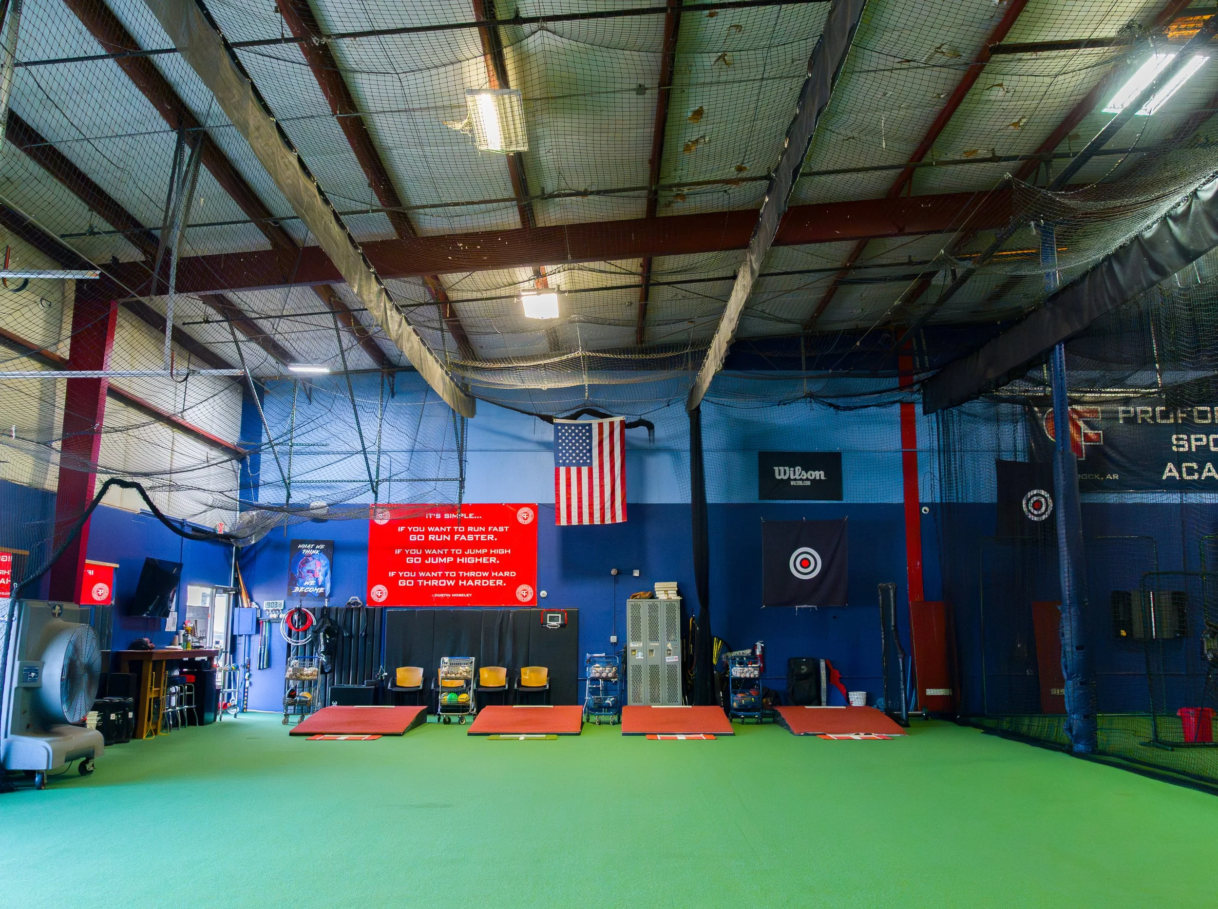 Proformance Sports Academy indoor baseball facility bullpen mounds