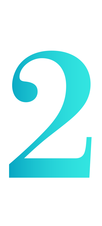 青と白のグラデーションの数字の2