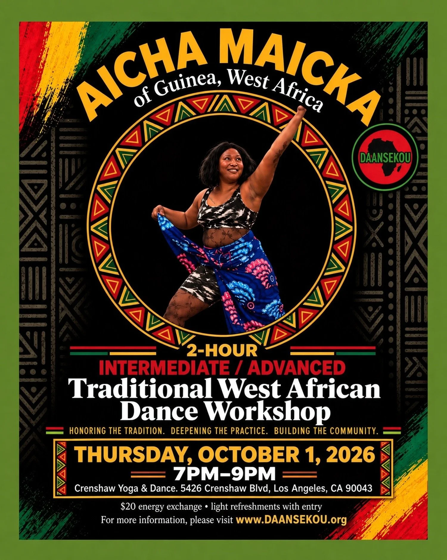 INT./ADV. Traditional West African Dance Workshop w/ Aicha Maicka Camara