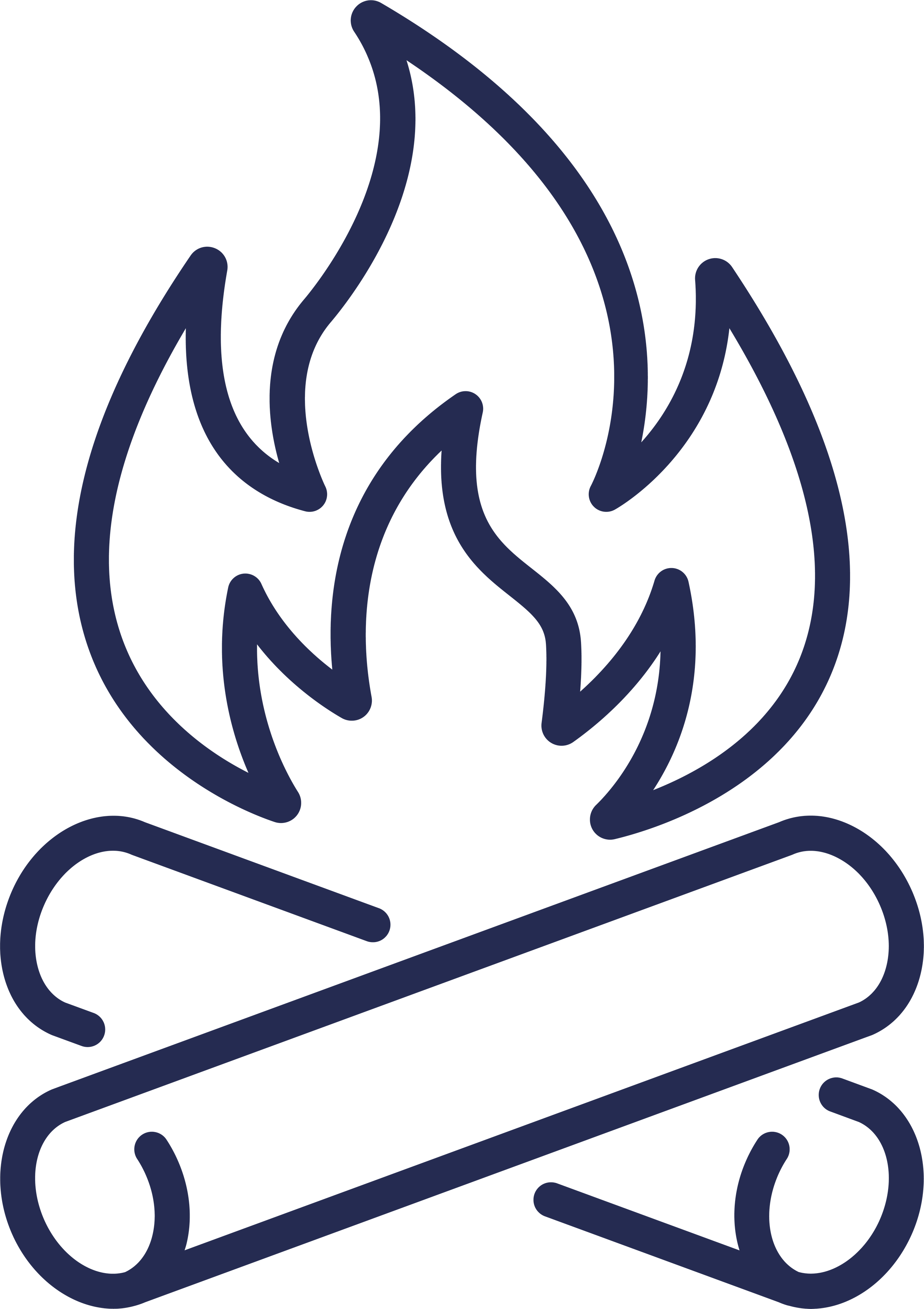 Line art illustration of a fire.