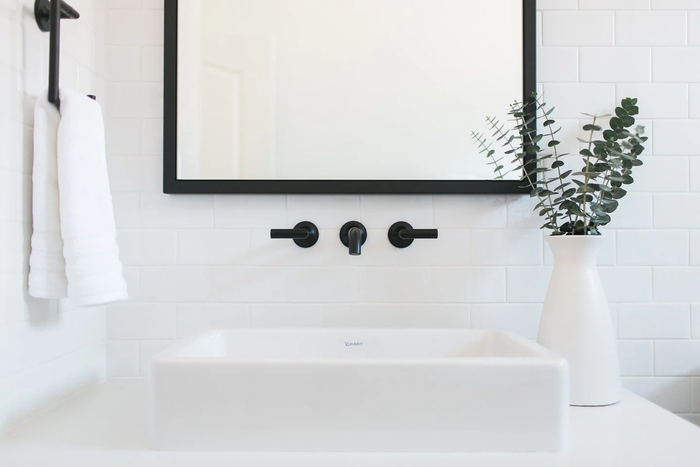 This black and white minimal powder room is one of my favourites. I love the simplicity and the contrast. Sometimes less is more.