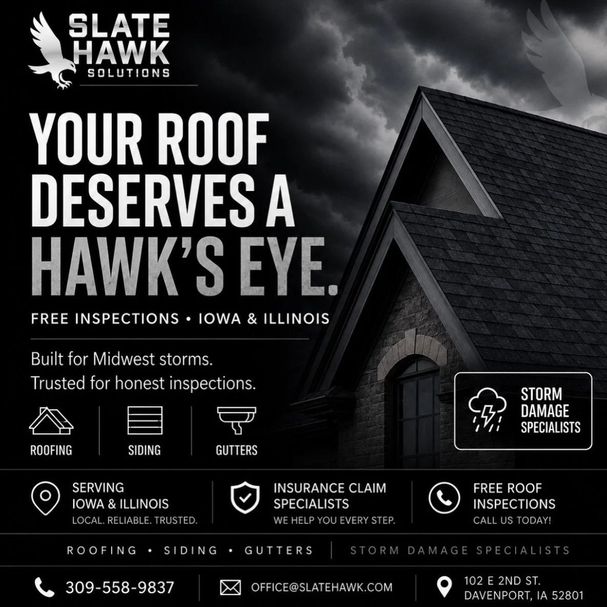 Built for Midwest storms.
Trusted for honest inspections.

🏠 Roofing &bull; Siding &bull; Gutters.