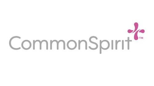 CommonSpirit logo with purple flower symbol.