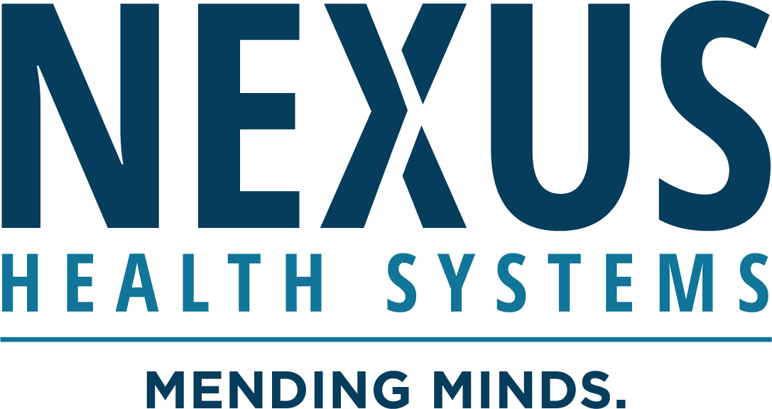Logo for Nexus Health Systems with the tagline "Mending Minds"