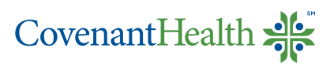 Covenant Health logo with blue and green text and a green cross symbol.