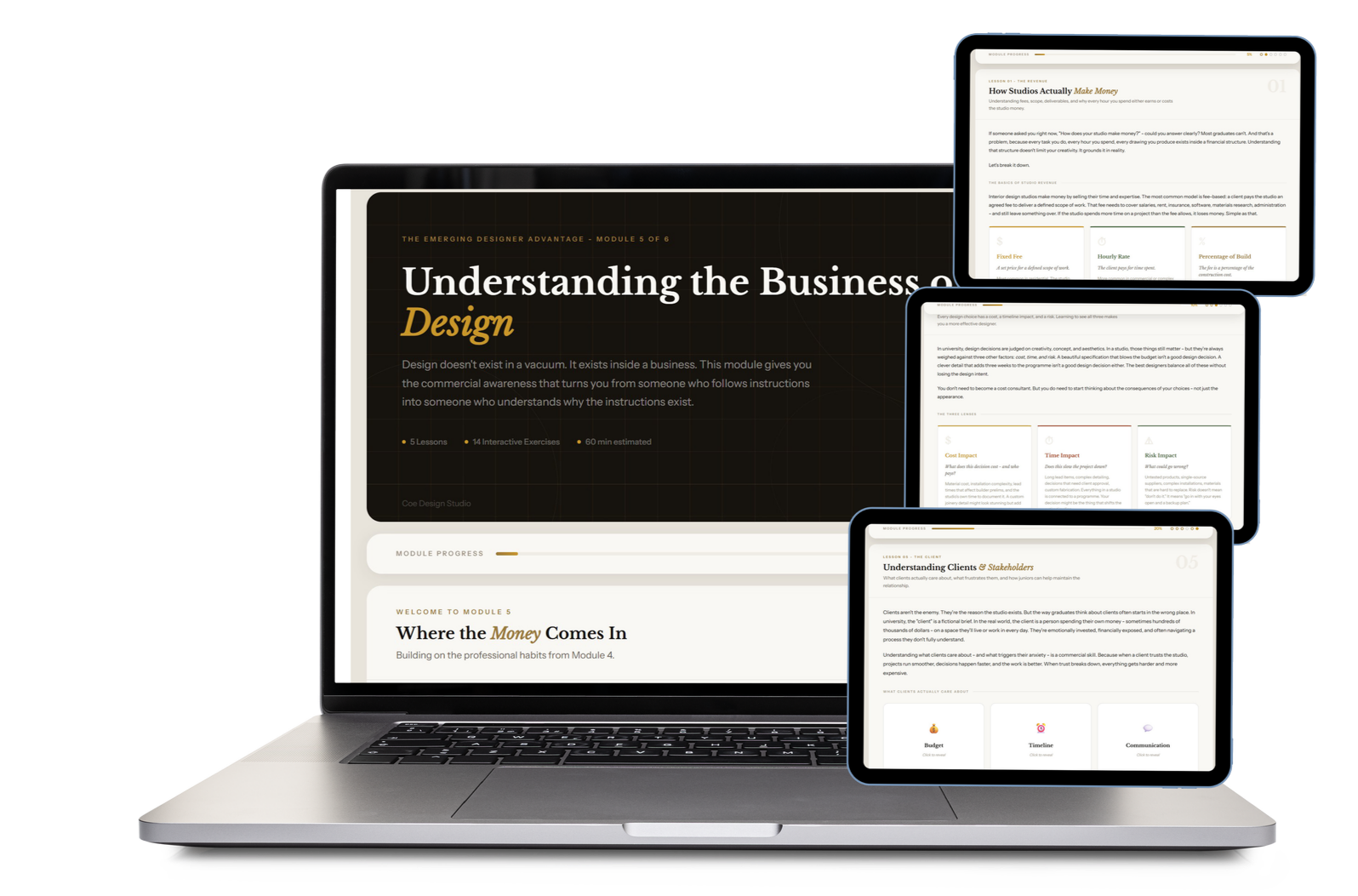 Emerging Designer Advantage course module - Understanding the Business of Design for junior interior designers