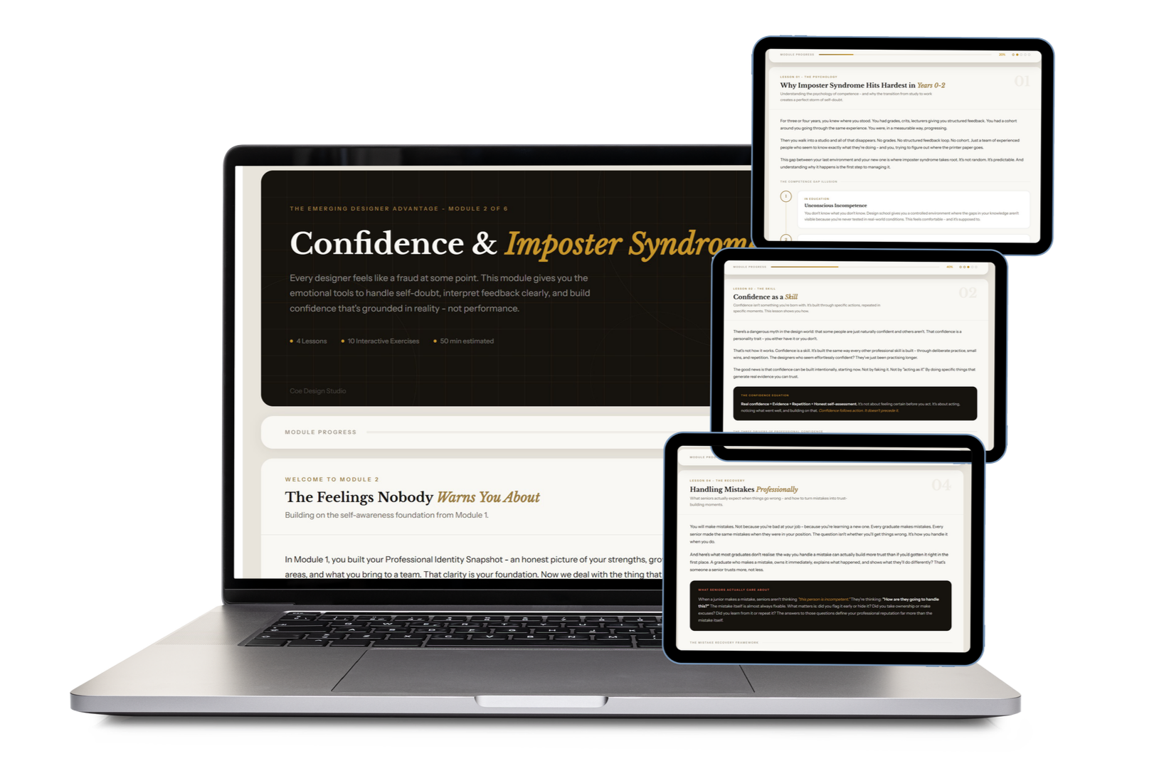 Emerging Designer Advantage course module - Confidence and Imposter Syndrome for early-career interior designers