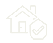 Icon of a house with a checkmark badge